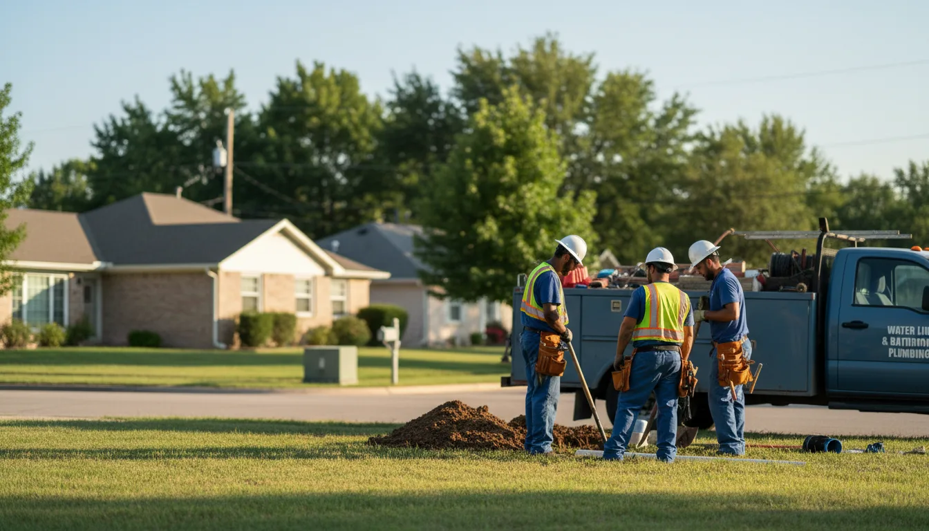 Residential water line and bathroom plumbing service in Saint Donatus, IA